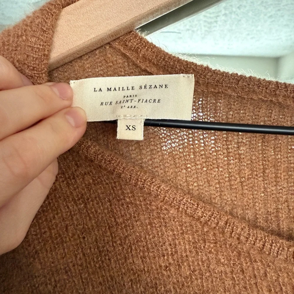 Sezane Chestnut Button-Up Cardigan - Picture 3 of 3